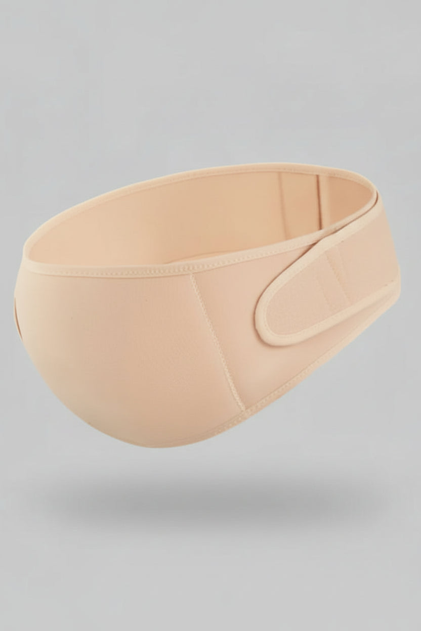 Beige sleep mask on a gray background