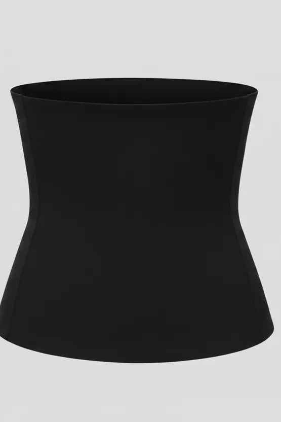 Black waist trainer on a light gray background