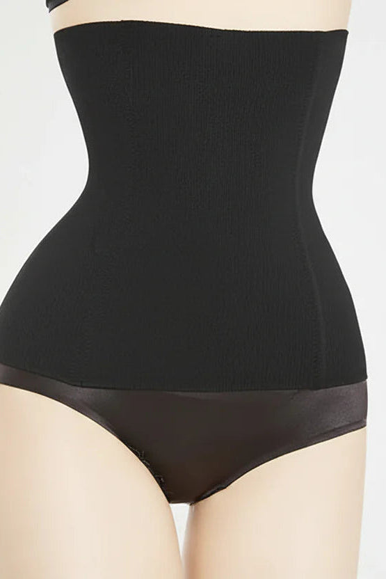 Black shapewear on a mannequin against a light gray background